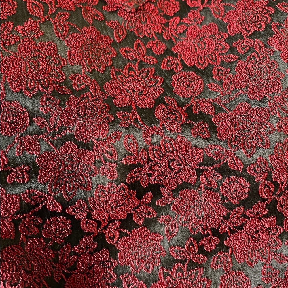 DD Collection Vintage 90s Red Black Whimsygoth Witchy Vampy Cropped Floral Top - Picture 2 of 6